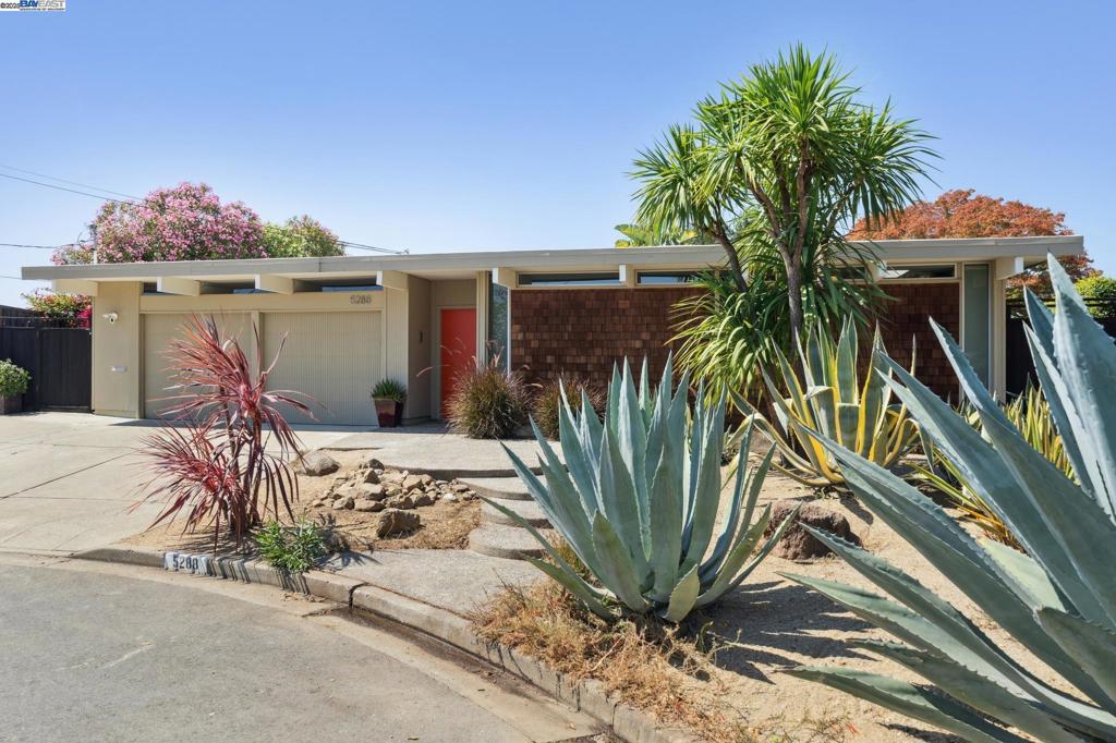 The crown jewel of Eichler homes in Greenridge is on Crown Court, & it's an Eichler home like no other. Enchanting with breathtaking panoramic views of the Bay, this iconic mid-century modern gem designed by Anshen & Allen is a perfect balance of classic mid-century modern style with contemporary needs. Fully renovated from the studs out in 2012, but it appears like it was done yesterday; you'll notice immediately the incredible attention to detail with the utmost respect to the design. Features include an absolutely gorgeous chef's kitchen with designer appliances including gas stove, wine fridge, island with storage, quartz countertops, & lots of cabinets with adjacent permitted sunroom. Theres an expanded primary ensuite with fireplace, wardrobe, washer/dryer, & stunning remodeled private bath. System upgrades include double pane windows throughout, owned solar, updated electrical, an insulated foam roof, a high efficiency H2O heater/boiler combo for the radiant heating, & more! All situated on a massive & private landscaped lot of over 1/2 acre with heated salt water pool, pergola, sitting area, irrigated raised flower boxes, multiple fruit & citrus trees, & water retention system. Great schools, weather, BART, & recreation make this truly a once in a lifetime opportunity.