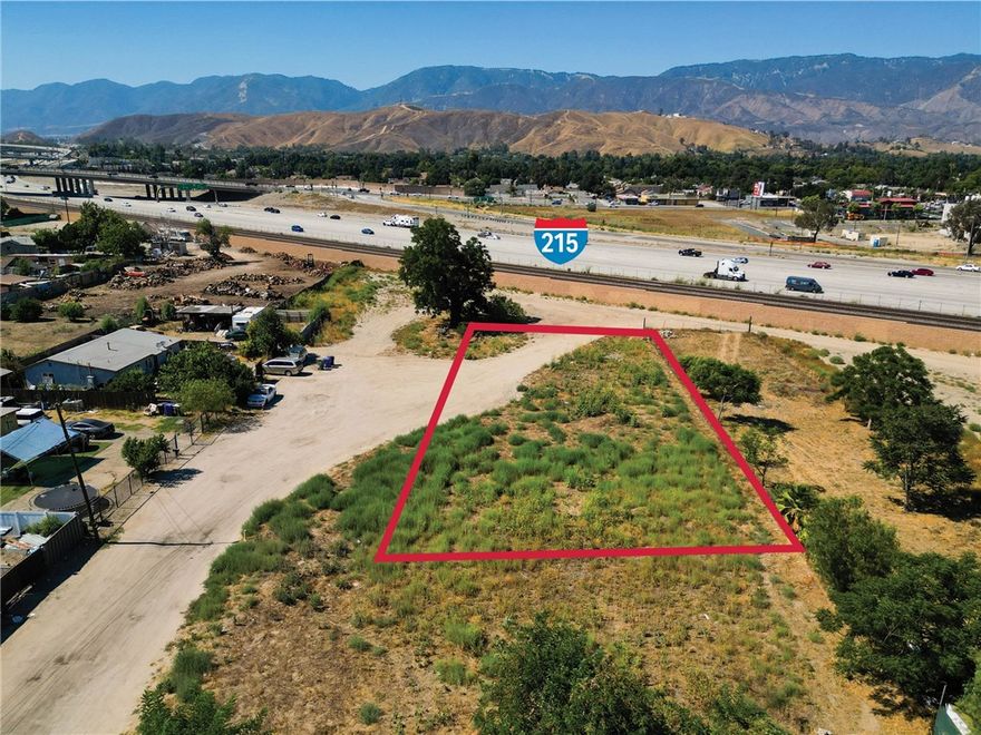 This half (1/2) acre parcel of land is located on a private cul-de-sac and ideal for one who seeks privacy. Given the zoning (min 7,200 sf per dwelling unit) buyer could potentially entitle to build three (3) single family residences to either lease out, live in or sell them out individually. This site is located just a short drive from the 215 freeway, Stater Brothers, Home Depot and more. Nice flat site that should be easy to develop. Buyer to verify all as needed with city. OPPORTUNITY ZONE so potential tax benefits.