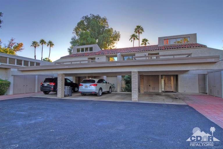 Rented 11/12/25 - 12/17/25.Mission Hills Country Club in R.M. is the perfect spot to spend a warm winter vacation. Town home style living in this highly sought after community. Offering an over-sized open concept living and dining area, fireplace & wet bar. You'll enjoy entertaining here. Glass sliding doors provide access to both downstairs patios on either end of living/dining area. You'll find weeping views of the Dinah Shore Championship golf course. Just to the right of the front entry is the galley style kitchen also with washer and dryer. The 2 bedrooms upstairs both have a balcony that offers panoramic views of the Golf Course and Mountains. The large West facing upper deck envies relaxing with a drink of your choice while enjoying snow covered Mt. San Jacinto views. There is covered parking in front of unit for your car or SUV. With a Social membership Mission Hills provides a million dollar remodel, 'state of the art' work out facility, tennis courts, pickle ball, croquet & new 3.2 million renovated Clubhouse w/2 restaurants & a snack bar. Golf requires an additional membership. This Country Club is world famous an prior home to the Bob Hope Classic and Dinah Shore LPGA tourneys. Its near the center of the Coachella valley and an easy distance to PS. International Airport, famous El Paseo shopping in Palm Desert along with The RIVER entertainment center