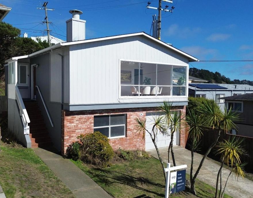 Welcome to 95 Clearview Dr, a beautiful, well-maintained home for you to enjoy coastal living to the fullest. This 3 bedroom, 1 bathroom home offers breathtaking views of the ocean, as well as the gorgeous landscape of Pacifica. The upper level features 3 generously sized bedrooms, a lovely kitchen with a breakfast nook, and a living room with dining area for you to enjoy meals while taking in the gorgeous scenery of the ocean. Downstairs in the basement, is an expansive area with high ceilings to use as your blank canvas for your creative imagination, with opportunity to create more living space. The tandem two-car garage, plus additional driveway parking, provides ample storage and convenience. Enjoy the tranquility of a peaceful neighborhood, while remaining within easy reach of highly rated schools, shopping, and the surrounding Bay Area. This is a rare opportunity to own a slice of oceanfront paradise.