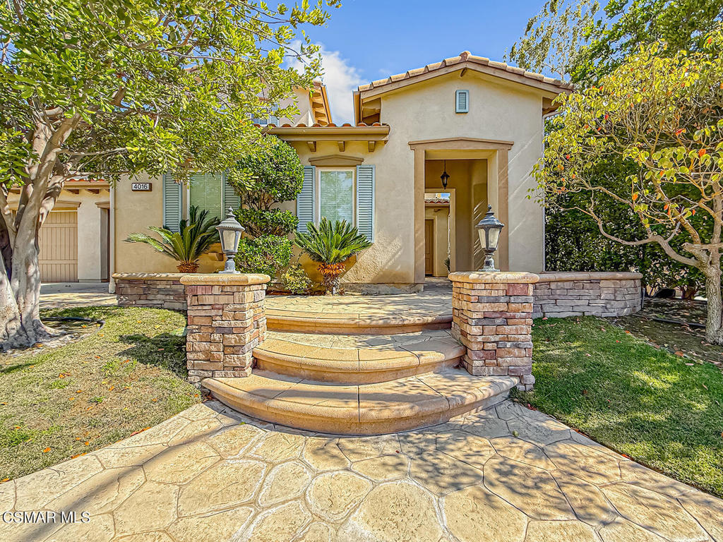 Nestled in one of Simi Valley's most coveted neighborhoods, this exceptionally beautiful 5-bedroom, 4.5-bath residence offers elegance, space, and the perfect balance of luxury and comfort. Boasting one of the most desirable floor plans in the community, this stunning home has been thoughtfully upgraded with travertine flooring, granite countertops, and classic wood plantation shutters throughout.The layout includes a downstairs bedroom and full bath, ideal for guests, a home office, or a playroom. The primary suite is a true retreat, featuring a spa-like bathroom with an oversized shower, a jacuzzi tub, and an expansive walk-in closet complete with a cozy sitting area--perfect for relaxing or getting ready in style.On the main level, enjoy an inviting formal living room with a fireplace, an elegant formal dining room, and a spacious family room that seamlessly flows into the heart of the home--a chef's kitchen like no other. Designed for both everyday living and entertaining, the kitchen boasts an oversized center island, stainless steel appliances, Thermador stovetop, double ovens, microwave, warming drawer, and dishwasher--all beautifully integrated into a wide-open layout.Step outside to your own private oasis: a charming courtyard with a sitting area, and a backyard adorned with fruit trees, lush landscaping, and ample space for BBQing and entertaining loved ones.Located in the hills of Simi Valley, the Winstone community offers peace, privacy, and access to scenic hiking trails and a nearby recreational park--all while being just minutes from shopping, dining, and freeway access.Homes like this don't come around often--this is luxury living at its finest. Don't miss your chance to own a slice of paradise in Big Sky!