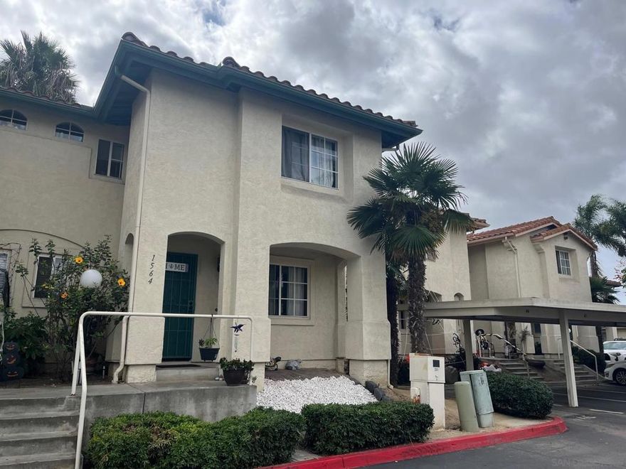Amazing and Gorgeous 2-story town-home with 1,408 SF, 3 bedrooms, 2.5 baths. Features a very private back yard with custom gazebo including new ceiling fan. Well maintained complex with low HOA and hard to find available units for sale. This home offers a beautiful large living and dining room with new ceiling fans, half-bathroom and private laundry room down stairs, new paint throughout including kitchen cabinets, custom remodeled upstairs ensuite bathroom. New flooring upstairs, skylight in hallway for a brighter ambiance. Home facing playground. 2 assigned parking spaces and plenty of guess parking available. Very convenient location to take freeway 905, 805, and 5. Close to schools, shopping, transportation, and all.