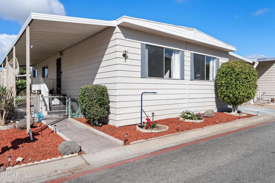 Why rent when you can own? This charming 3-bedroom, 2-bathroom home is located in a sought-after all-ages community offering resort-style amenities. Enjoy the best of country club living with a sparkling pool, relaxing spa, shuffleboard, ping pong, fitness center, on-site laundry, and even RV storage.Inside, the home features wood laminate flooring throughout, updated bathrooms, and a warm, inviting atmosphere. Step outside to your beautifully landscaped yard, where you can relax on the side patio or enjoy your private grassy backyard.Practicality meets convenience with a 2-car carport and extra storage in your own shed. Ideally situated next to the pool, park, and clubhouse, you'll love the ease of community living. Plus, you're just minutes from the freeway, schools, restaurants, and shopping--making this home an exceptional value!