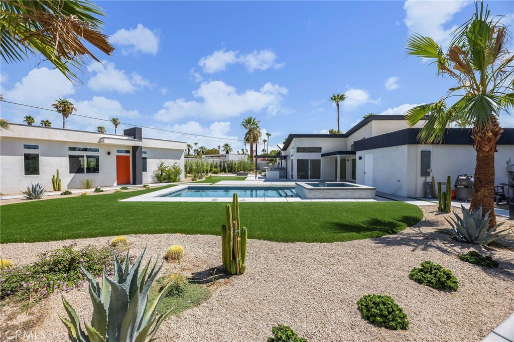 Discover the perfect blend of luxury, versatility, and stunning mountain views at this newly built estate in Palm Springs. Set on a generous 13,939 sq ft lot, this beautifully designed property features a total of 6 bedrooms and 5.5 bathrooms across three distinct living spaces — ideal for multi-generational living or income potential.
The main residence offers 3 spacious bedrooms and 2.5 bathrooms with an open-concept layout, high ceilings, and designer finishes throughout. A chef’s kitchen with sleek cabinetry, premium appliances, and an oversized island flows effortlessly into the living and dining areas, creating the perfect space for entertaining or everyday comfort.
An attached junior ADU includes 1 bedroom and 1 bathroom, complete with its own private entrance, offering privacy for guests, in-laws, or tenants. A separate detached ADU features 2 bedrooms and 2 full bathrooms, also with its own dedicated entrance, making it an excellent option for rental income or extended stays.
Outside, enjoy a true resort-style setting with a sparkling pool, lush landscaping, and panoramic mountain views that capture the magic of Palm Springs living.
Whether you’re looking for a luxury home with guest accommodations, a profitable investment property, or your own private retreat, 2197 Jacques Dr offers endless possibilities in an unbeatable location.