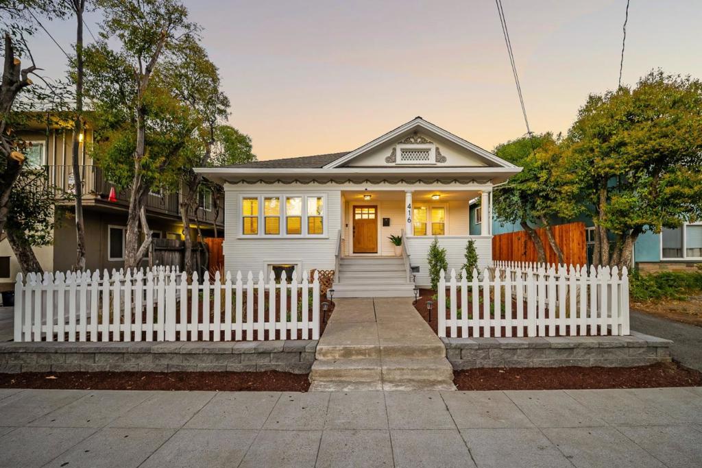 Downtown stunner. This four-bedroom, two-bath home has been recently and completely remodeled with no expense spared, and the remodel is less than a week old. Boasting over 1,700 sq ft, this residence features premium laminate hardwood floors, fresh baseboards, and spa-like bathrooms with designer stone finishes. The family room showcases coffered ceilings that add a touch of luxury, while the open-concept layout flows seamlessly to the kitchen. The chefs kitchen offers custom cabinetry, designer backsplash, stone and tile accents, quartzite countertops, and brand-new stainless steel appliances. All hardware and lighting are new, and a full basement provides abundant storage. The backyard is expansive, recently landscaped with hardscape and new fencing for privacy. Brand New AC. Centrally located with a short commute to major tech employers and San Jose State, and within easy walking distance to downtown shops and restaurants.