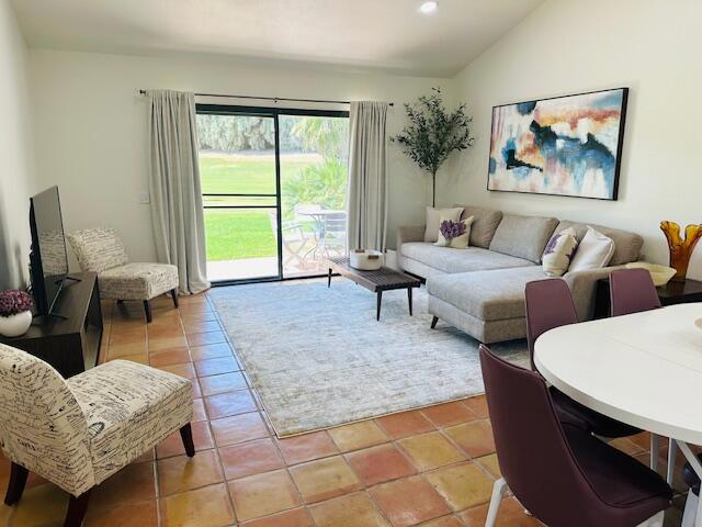 Spotless 2 bedroom and 1 bath seasonal rental. This property is new to the market and is available for the 25-26 season. Private golf course view, located on the 17th fairway with a southwest exposure. Saltillo tile floors through out. 2 queen beds, plus the living room couch is a sleeper. Freshly painted, new linens, new recessed lighting. Furnished an equipped nicely. 2 car carport parking. Located in the very active Palm Desert Resort, with 18 holes of golf with practice facilities, pickleball, bocce ball, clubhouse and private gated streets.