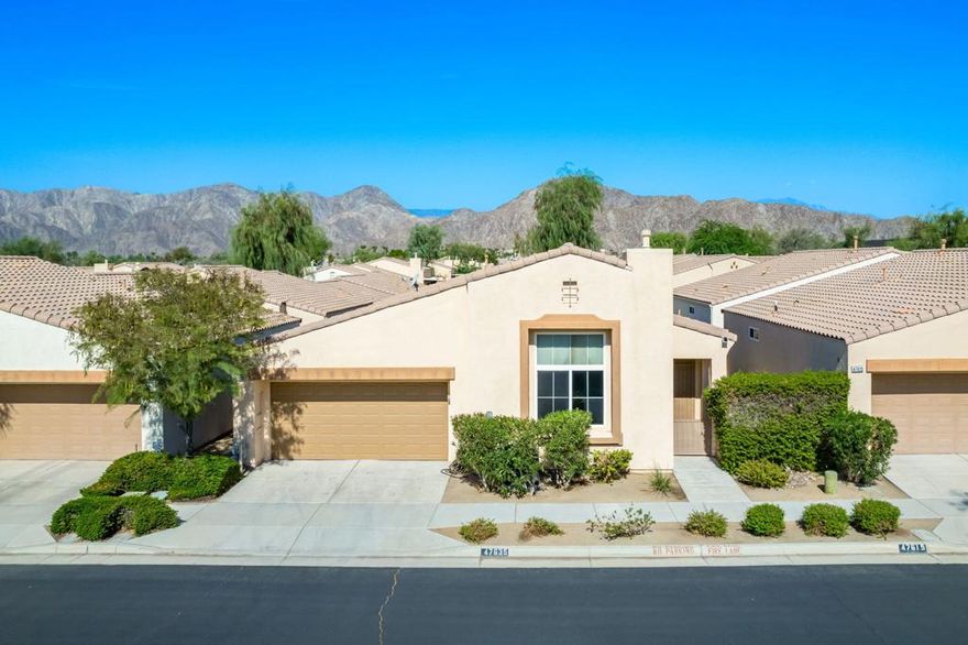Discover Affordable 55+ Living at Watercolors in La Quinta. Looking for affordable housing in a well-maintained 55+ community? Watercolors, part of the La Quinta Housing Authority, may be the perfect fit. This home is classified as a 'moderate-income' offered at $289,500, plus a $59,500 'silent second.' Buyers must qualify for the full $349,000 purchase price; however, monthly payments are based only on the $289,500 first mortgage amount. Prospective buyers must meet the income qualification guidelines set by the City of La Quinta and agree to purchase the property as their primary residence. Rentals and cash purchases are not permitted. Located across from the prestigious Rancho La Quinta Country Club, Watercolors offers a manicured setting with resort-style amenities, including a pool, spa, and clubhouse. HOA dues are approximately $304.20 per month. This single-story home features 2 bedrooms and 2 bathrooms, Tile flooring, a cozy fireplace, a Tankless water heater, an attached 2-car garage, and a thoughtful layout designed for comfort. Located near shopping, dining, and essential services, Watercolors offers a blend of convenience, affordability, and an active lifestyle.