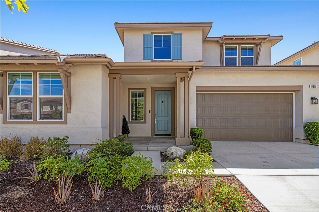 Welcome home to this Skyline stunner! Featuring 5 bedrooms plus a loft, 3 full bathrooms, and fully paid-for solar, this Lyra Plan 1 home is filled with light, neutral tones, and stylish upgrades. Inside, you’ll find luxury vinyl plank flooring, recessed lighting, ceiling fan pre-wiring, and an open-concept design perfect for modern living. The chef’s kitchen is the heart of the home, showcasing granite counters, timeless white shaker cabinetry, upgraded Samsung and GE stainless steel appliances, an Artisan farmhouse sink, a spacious walk-in pantry, and a convenient drop zone. Large California doors open to a private entertainer’s backyard with a covered California room, free-standing pergola with built-in BBQ, above-ground spa, and plenty of room for kids and pets, all framed by unobstructed panoramic views. The DOWNSTAIRS PRIMARY SUITE is a true retreat with its own French door to the yard, breathtaking views, dual-sink quartz vanity, soaking tub, separate shower, and walk-in closet. An additional downstairs bedroom and bath, plus a spacious laundry room, add flexibility and convenience. Upstairs, enjoy the open loft with balcony access, the perfect spot to take in epic sunsets, along with three more bedrooms and a hall bath with dual sinks and quartz counters. Skyline residents enjoy unmatched amenities including The Lookout clubhouse, pool, spa, kids’ splash pad, gym, BBQs, and playgrounds, with more parks and clubhouses on the way. Miles of hiking trails, a brand-new shopping center, and quick access to the 14 via Golden Valley or Whites Canyon make this location unbeatable. This is more than a home…it’s a place to build lasting memories for years to come! WELCOME HOME!