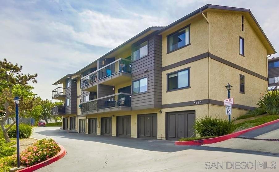 Enjoy this light and bright top floor end unit with a beautiful views. This 2 bedroom, 2 bath unit offers a spacious Primary Suite with a private deck and walk in closet. Open floor plan with a large balcony with views, in-unit laundry and one car garage plus a parking space. Great location, Villa Fontaine is a gated community at the end of a cul-de-sac features a beautiful pool in the center of the complex. Close to shopping and freeway access.