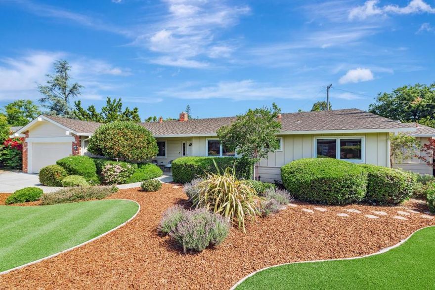 Seize the opportunity to own this meticulously maintained single-story home nestled on a small cul-de-sac in the one of the most desirable Sunnyvale neighborhoods. This ranch-style residence embodies a harmonious blend of comfort, style, and convenience. Step inside to find the spacious living room and dining room, both with a bay window looking out into the backyard and a casual, open dining area that flows into the family room centered around a grand fireplace. What a great space to entertain and hold holiday gatherings! Adding to the appeal are amenities including hardwood floors, dedicated laundry room, dual pane windows, double ovens, gas stove, recessed lighting and central air conditioning. What a fantastic location, perfectly situated on the border of Cupertino and Los Altos near many tech employers, major freeways and close to nearby amenities such as Zanottos Market, Sunnyvale Farmers Market, Sunnyvale Public Library and the pickleball courts at Serra Park! Plus, students have access to top schools including West Valley Elementary, Cupertino Middle, & Homestead High School! (buyer to verify schools)