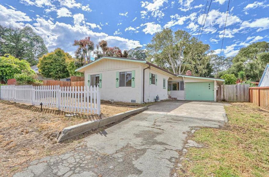 For the first time in 40 years, nestled in the heart of New Monterey sits this move-in ready, charming and well maintained 2bd/1ba cozy home offering approx. 982 sq ft of living space plus a 1-car garage. From the living room, enjoy a partial view of the ocean and gather around the beautiful brick wood-burning fireplace on those cool coastal nights with your favorite book or hot drink. Conveniently located within walking distance to Defense Language Institute and close to shopping, dining, Monterey Bay Aquarium, and top rated schools in the Monterey Peninsula Unified School District. The property features ATT fiber optic high speed internet for remote workers and dedicated gamers! Plus a private outdoor setting with wild blackberries, mature landscaping, with room to relax, entertain, and enjoy the sunny Monterey Bay coastal weather. With a little imagination and personal touches, this home can become your perfect retreat whether as a full-time residence, weekend getaway, or investment opportunity. Don't miss this chance to own your slice of paradise in the historic Monterey Peninsula!
