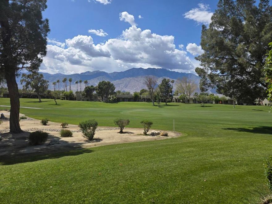 Experience the epitome of luxury living with this TURNKEY FURNISHED property nestled on a serene CUL-DE-SAC street, offering BREATHTAKING SOUTHWEST VIEWS of the majestic San Jacinto mountains and pristine golf course. This exquisite home embodies everything you desire in your PARADISE retreat. The ALL TILE FLOORING enhances the beauty and comfort of this space, making it the perfect sanctuary for relaxation and enjoyment.  Remodeled kitchen and baths.The HOA dues include:  Cable, high-speed internet, landscaping upkeep, pest control, 24-hour guard gate, and outside water.Land Lease has been extended to 2069 an,d payments are $186.94 per month. The Desert Princess has an affordable 27-hole PGA Championship golf course, no Tee-time lotteries, no initiation fees, rated among the best in the valley by GOLF DIGEST. This quiet community is away from the noise yet minutes from everything that is in Palm Springs; restaurants, shopping, casinos, an international airport, the Tramway, Art Museum, Theaters, and the Street Fair. Also, featuring 33-swimming pools; 10-tennis courts; a state-of-the-art fitness center and a very active country club.