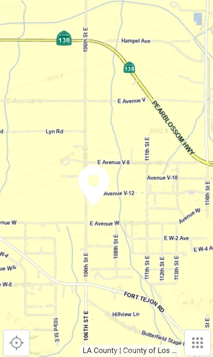Discover the opportunity to own 5.066 acres of land in Los Angeles County. This expansive parcel offers plenty of potential for those seeking spcae, privacy, and investment value. Zoned LCA21 (Agricultural), the property allows for a variety of rural and agricultural uses, making it ideal for buyers looking to establish a ranch, farm, or retreat away from the city. The land is situated in a peaceful setting with wide-open skies and scenic desert mountain views, providing a great backdrop for your future plans. Whether you're looking to hold as a long-term investment, create a private getaway, or explore agricultural possibilities, this parcel offers excellent potential at an affordable price. Don't miss out on owning a piece of land in Los Angeles County at an attractive price point!