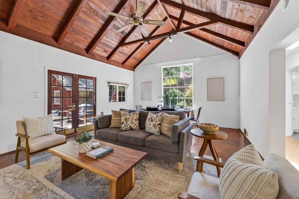 Welcome to an idyllic balance of natural beauty, character, and convenience. Located just a few blocks from Carmel Valley Village and tucked away in a picturesque setting, this single level 2 bedroom and 2 bathroom home encapsulates the countless joys of country living. Whether its the simplicity of gardening among the majestic oaks while listening to the nearby seasonal creek or relaxing with a book by the wood stove fireplace in the vaulted redwood ceiling living room, this property offers a variety of exciting activities both indoors and out. Additional features include an updated kitchen with exposed beams and copper farmhouse sink, stunning interior natural light, multiple exterior entertainment areas, and EV charging station. Easy access to Garland Ranch Regional Park and Carmel River, situated in the desirable Carmel Unified School District, and surrounded by award-winning locally owned businesses. This is a special community and this well loved home awaits its next chapter.
