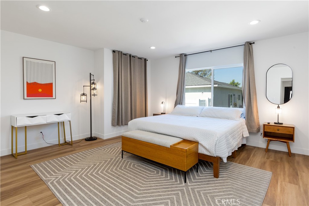 REMODELED ENTIRELY & FULLY UPGRADED Morningside Park home with permitted 1 bed 1 bath ADU! This 4 bed, 4 bath home with ADU is perfect for anyone looking for a stylish retreat, while still wanting to be close to the action. The main house features 3 LARGE bedrooms, 2 with their own ensuite bathrooms, and 1 more additional common bathroom for guests. The ADU features 1 bedroom, 1 bathroom with laundry hook ups available inside as well. Just North of the iconic SoFi Stadium, The Forum and the new Intuit Dome, you'll find the winding, tree-lined streets that give this neighborhood so much charm. This house has been fully remodeled with plans and permits with the city of Inglewood. Every electrical wire including the main panel has been redone. New roof on the main home and the garage . All new dual pane windows with Santa Barbara style stucco on the exterior. Upgrades on the interior include all new ABS plumbing, new PEX waterlines, new Kitchen and Bathrooms, White GE cafe appliances, SPC flooring throughout, all new central air and heat, tankless water heater and much more. Experience all that makes bustling Inglewood unique and enjoy easy access to LAX, major freeways, the forthcoming Crenshaw/LAX Metro station, and premier sporting and entertainment events!