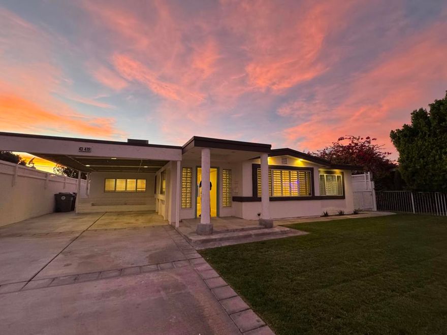 Stunning Fully Remodeled Pool Home in the Heart of Indio!Welcome to this beautifully reimagined 3-bedroom, 2.5-bath residence offering 1,856 sq ft of stylish, modern living. Thoughtfully redesigned from top to bottom, this home truly features new everything--perfect for today's discerning buyer.At the heart of the home is a gorgeous chef's kitchen, showcasing sleek quartz countertops, contemporary cabinetry, and a clean, modern aesthetic ideal for both everyday living and entertaining. The newly remodeled bathrooms continue the elevated design with quartz counters and modern finishes throughout.The inviting living space is anchored by a cozy fireplace, while seamless indoor-outdoor living is enhanced by a convenient half bath located just off the kitchen--ideal for pool access.Step outside to your private pool, perfect for relaxing or entertaining under the desert sun. Located in the heart of Indio, close to shopping, dining, and local amenities, this property offers both lifestyle and investment appeal.Whether you're looking for a primary residence, a strong long-term rental, or a potential Airbnb opportunity, this move-in-ready home checks all the boxes.✨ Highlights Include:3 Bedrooms | 3.5 Bathrooms1,856 Sq FtCompletely Remodeled - New EverythingQuartz Countertops in Kitchen & BathsStunning Cook's KitchenCozy FireplacePool with Convenient Half Bath AccessStylish, Modern FinishesExcellent Long-Term Rental or Short-Term Rental Potential*Prime Central Indio Location