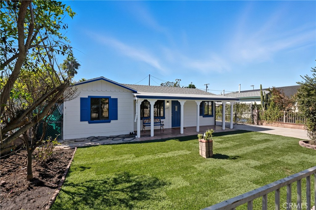 You'll fall in love the moment that you arrive at this picturesque, single level home with its charming and welcoming front porch and newly landscaped front yard. Discover the endless possibilities in this charming 2-bedroom, 1-bath home nestled at the end of a quiet cul-de-sac that borders a natural preserve. Step inside to find a spacious and inviting living room and fully renovated bathroom. Abundant natural light throughout this home and a kitchen that offers generous counter and cabinet space, ideal for everyday living and entertaining. The enclosed rear patio provides additional space for relaxing, entertaining, a home office or so much more. And with a newer roof, just a couple of years old, this home is move-in ready. But what truly sets this property apart lies beyond the back door. Set on an expansive 7,779 sq. ft. lot, the possibilities are endless. The backyard feels like a private botanical garden, filled with mature fruit trees like kumquat, grapefruit, guava, tangerine, lychee, pomegranate, persimmons and mullberry (just to name a few) and lush greenery that backs directly to a park — offering both privacy and a tranquil, nature-inspired backdrop. Whether you envision a future pool, an outdoor entertaining oasis, a flourishing garden, or even an ADU or home expansion, this space is ready to become whatever you dream it to be. With approved plans for a 602 sq. ft. addition, the groundwork has already been laid— whether you’re dreaming of expanding, investing, or creating your own private retreat. All of this ideally located just minutes away from major freeways, the Metro, various restaurants and multiple shopping centers. Whether you’re an investor, builder, or homeowner looking for a serene setting with opportunity to grow, this Gardena gem combines location, lifestyle, and limitless potential.