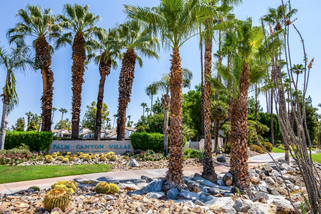 Long-Term Lease Available Now - Palm Canyon Villas, Palm Springs. Enjoy resort-style living in one of Palm Springs' most desirable communities! This ground-floor condo offers a peaceful setting with beautiful pool and mountain views. Flexible lease options -- available furnished, unfurnished, or partially furnished to fit your needs. Inside, you'll find a spacious 1 bedroom, 2 bath layout with an updated kitchen perfect for cooking or entertaining. The primary suite features an extra-large closet and a modern ensuite bath. The living area offers plenty of space for relaxing, working from home, or adding a guest bed. Step outside to your private patio, ideal for morning coffee or a quick dip in the pool just steps away. Additional features include a full-size washer & dryer and BBQ. Community amenities include 4 pools, 4 spas, tennis courts, and pickleball. You're within walking distance to Trader Joe's, Starbucks, hiking and biking trails, and a short stroll to Tahquitz Creek Golf Course. Downtown Palm Springs is just minutes away for dining, shopping, entertainment, and the popular weekly street fair. Your perfect desert home awaits!