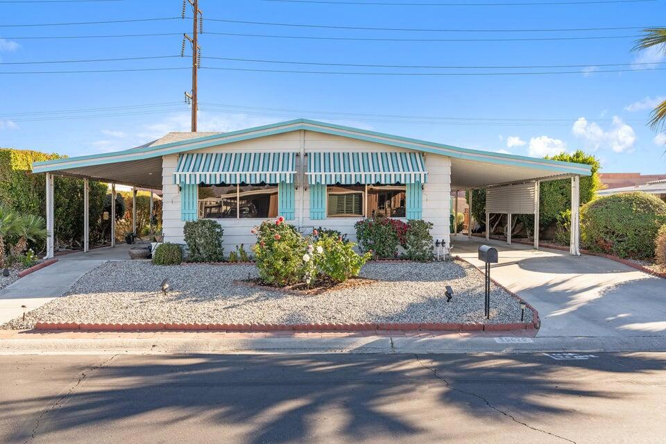 MOTIVATED SELLER !!!! MOTIVATED SELLER !!! This home is move in ready and waiting for your personal touches to make this your dream home. New interior and exterior paint, updated light fixtures and solar tube lights for additional lighting. This home has plenty of outdoor space for relaxing and enjoying the wonderful desert climate. Enjoy the beautiful mountain view from your living room windows or the front porch. Palm Desert Greens is a 55+ community with GOLF, WI-FI, TRASH and CABLE TV included in the low HOA dues. Clubs for enjoyment in whatever may suite your fancy. BINGO on Friday nights. Make an appointment today to come see this property.