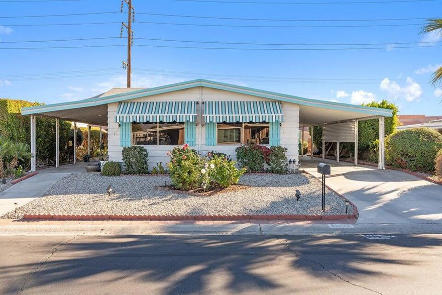 MOTIVATED SELLER !!!!  MOTIVATED SELLER !!! This home is move in ready and waiting for your personal touches to make this your dream home.  New interior and exterior paint, updated light fixtures and solar tube lights for additional lighting.  This home has plenty of outdoor space for relaxing and enjoying the wonderful desert climate.  Enjoy the beautiful mountain view from your living room windows or the front porch.  Palm Desert Greens is a 55+ community with GOLF, WI-FI, TRASH and CABLE TV included in the low HOA dues.  Clubs for enjoyment in whatever may suite your fancy.  BINGO on Friday nights.  Make an appointment today to come see this property.