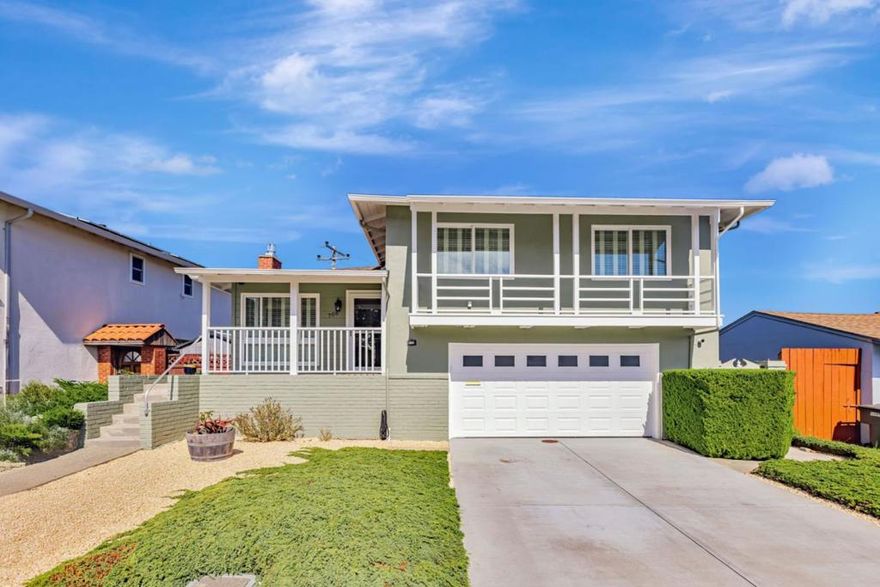 Modern Elegance and Timeless Style in the coveted Serra Highlands neighborhood of South San Francisco. This beautifully remodeled multi-level home offers 3 bedrooms, 2.5 bathrooms, and ~1,330 sq. ft. on a 4,500 sq. ft. lot. A bright, open floor plan highlights a seamless living room/dining room combo and an inviting eat-in gourmet kitchen that impresses with quartz countertops, designer tile backsplash, and a full suite of all-new Thermador stainless steel appliances perfect for both everyday living and sophisticated entertaining. Upstairs you'll find three generous bedrooms and two beautifully appointed bathrooms, including a serene private primary suite with abundant natural light. The lower level features a spacious family/media room with a convenient half bath and flexible bonus space for work, fitness, or play. Thoughtful upgrades include custom shutters, updated electrical and plumbing, a newer roof, abundant storage, and a beautifully landscaped, low-maintenance backyard ideal for gardening, barbecues, or gatherings. Attractive curb appeal, excellent natural light throughout, and a superb location near BART, shopping, dining, parks, and SFO make this home absolutely move-in ready in a vibrant and welcoming community.