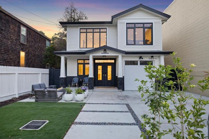 Located just blocks from Stanford University, California Avenue, and the tech companies on Page Mill Road, this property offers 2 distinct dwellings on a single lot, totaling 3,427± sq ft. The main house features 2,608± sq ft with 3 bedrooms and 2.5 bathrooms, while the ADU, with its separate address, provides 819± sq ft with 2 bedrooms and 1 bathroom. This prime location offers numerous possibilities. The ADU is ideal for a rental (currently generating over $8,500 in monthly income), an in-law suite, or a professional office space. With a fresh market, restaurants, parks, and Palo Alto's top-rated schools nearby, a car is not necessary. Both dwellings boast designer finishes and high-end appliances, large windows, and patio doors that invite outdoor living. The main house includes a fireplace in the family room and primary bedroom and a gourmet kitchen with a luxurious quartz stone island. The primary suite offers luxurious finishes, a skylighted bath area, and an airy loft office. The detached ADU features high ceilings with skylights, an open kitchen, a tree-covered backyard patio, and is separately fenced for privacy. Additionally, this property is adjacent to a site with redevelopment potential (buyers are encouraged to verify details with the city).