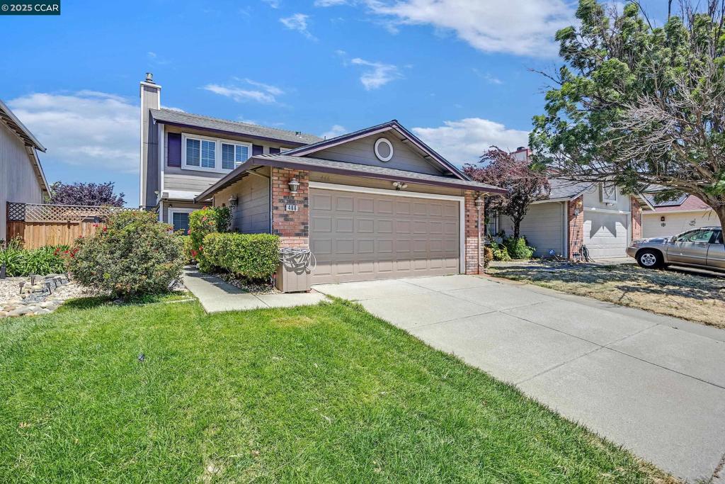 Welcome to 466 Azores Circle, a charming 3-bedroom, 2.5-bathroom home nestled in the desirable Mota Ranch neighborhood of Bay Point, CA. Built in 1986, this Beautiful gem offers a blend of comfort, functionality, and energy efficiency. Key Features: -Solar-Powered Living: Benefit from owned solar panels, EV charging hookup, reducing energy costs and promoting sustainability. -Sunroom Retreat: Enjoy a spacious sunroom that serves as a perfect space for relaxation or entertaining guests. -Modern Amenities: The kitchen is equipped with a black GE gas range, built-in microwave, and refrigerator. Additional features include dual-pane windows, and a tankless water heater for enhanced energy efficiency. -Flooring: The home boasts wall-to-wall premium laminate complemented by ceramic tile in the kitchen, bathrooms, and laundry room. -Outdoor Oasis: The thoughtfully landscaped backyard offers a deck, mature fruit trees, a semi-covered patio, and a shed that provide storage or workshop space. Enjoy serene views of the Delta from your private retreat.