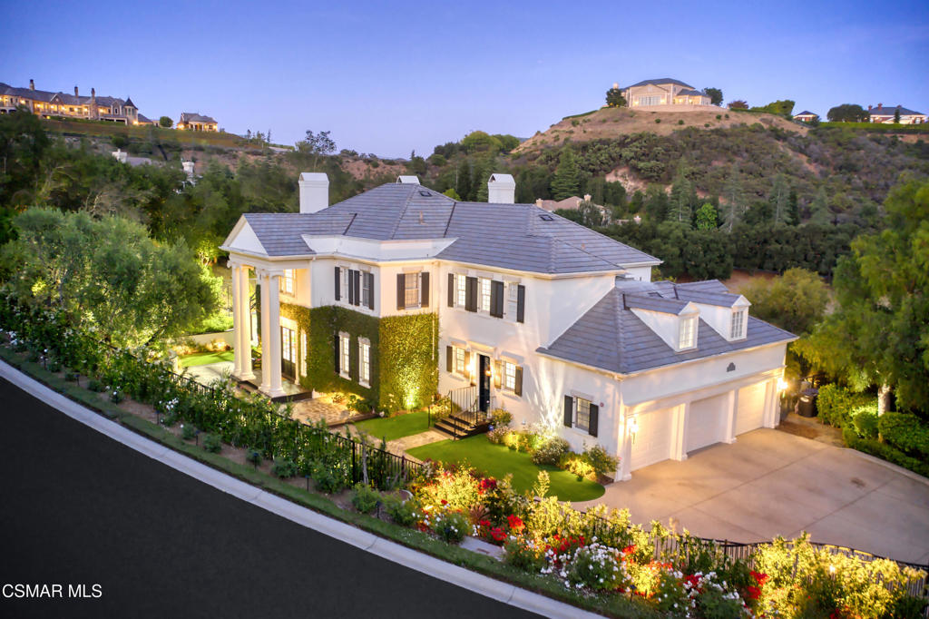 Nestled within the prestigious, guard-gated community of Lake Sherwood, this luxurious 6-bedroom, 5-bathroom estate offers resort-style living with panoramic views overlooking the 4th hole on the private golf course. Blending timeless elegance with modern upgrades.Within this privately gated estate step outside to your personal oasis, where meticulously designed landscaping, low-maintenance turf, and a sport court complement a stunning infinity-edge pool that seemingly flows into the fairway below--perfect for entertaining or serene sunset lounging. Inside the completely renovated home there is a thoughtfully designed layout including a main level bedroom/office with a full bathroom, private dining room and great room. This home boasts a primary bedroom that is a true retreat, complete with his and her custom walk-in closets and a spa-like en-suite bath to complement the spectacular view. Within the upstairs living there are 8 foot doorways with 4 additional generously sized bedrooms and bathrooms. This is a rare opportunity to live in one of Southern California's most exclusive communities--where luxury, privacy, and natural beauty converge.