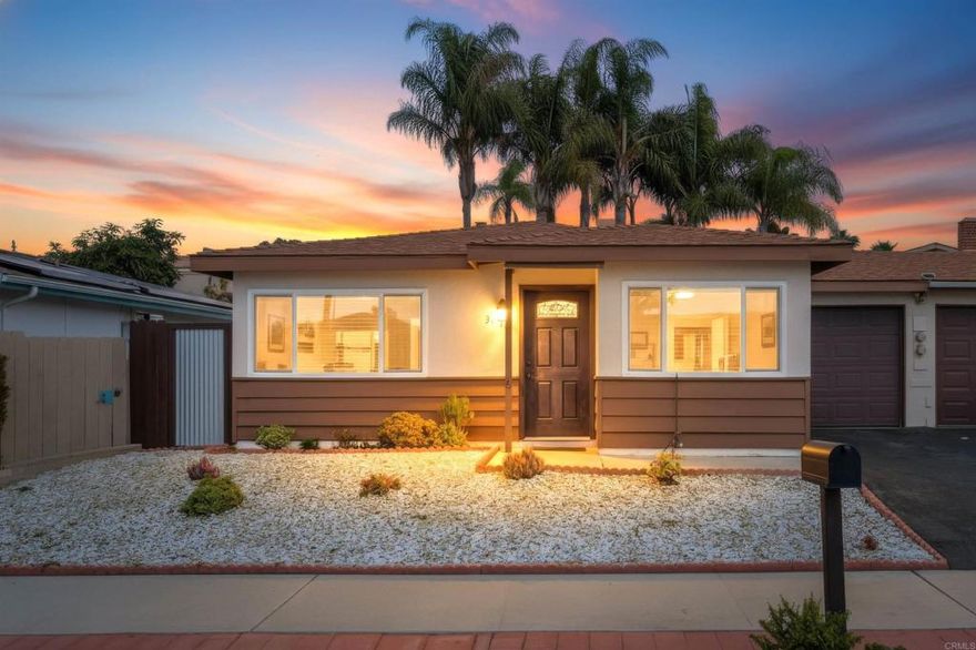 At the top of a scenic north county hill with Pacific views, experience contemporary elegance in this beautiful Costa Serena gem! No detail has been left undone! Zero maintenance landscaping and fresh paint provide enviable curb appeal. As you step through the gorgeous front door, you’re welcomed by an inviting and well-lit family room perfectly connected to the family chef over the dining island lit by pendant lights. The kitchen has ample cabinet and countertop space with modern shaker style soft-close white cabinets and quartz counters. Just off the kitchen is a bright breakfast nook with neighborhood view. The luxurious bathroom has an upgraded vanity and floor to ceiling tiled shower with pebble-finish floor. Sliding glass door from the bedroom leads to a tiled patio covered by a well-maintained pergola. Discover a uniquely crafted backyard oasis, framed by a custom corrugated metal and wood fence. The stylish combination of natural wood posts and durable corrugated panels creates a warm yet modern aesthetic, within the peaceful and private backyard where you are surrounded by clean succulent landscaping, providing a stylish and robust backdrop perfect for outdoor gatherings. Outside your front door, enjoy a neighborhood walk where you will enjoy the breeze and glorious views of the Pacific Ocean with neighbors. Costa Serena is an active adult community with a minimum age of 55. Recent upgrades: New Fencing throughout; New Air Conditioning Unit; Interior and Exterior Paint; New Bathroom Vanity Sink; Upgraded Lighting w/dimmer switches; Back Patio Tile; Mini Blinds throughout; Professional Window Tinting