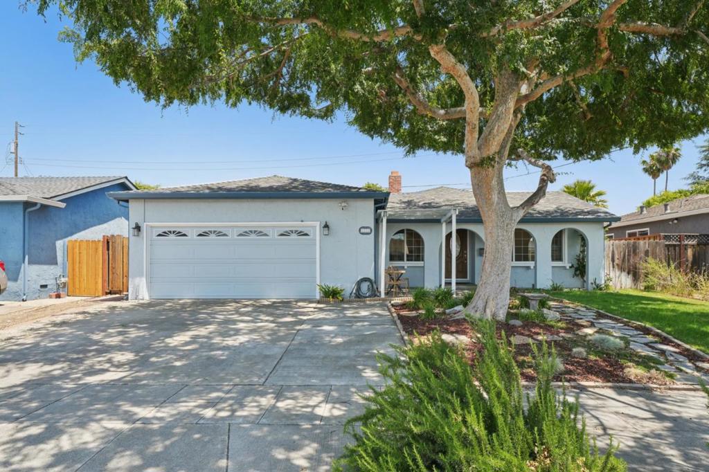 Lovely Updated BV Home on 6,200 SF lot. Nestled into the neighborhood, walk to Miner Park and Anderson Elem, peaceful vibe street, surrounded by wonderful neighbors. Terrific natural light thru-out, NEW interior paint, NEW light fixtures, NEW flrg in LR+bds. OPEN SPACIOUS kitchen with Corian counters, SS APPLIANCES, ample cabinetry, and a peninsula for casual meals. Dining room that easily seats 8 (and more!) for dinner parties. Spacious additional FAMILY ROOM is ideal for entertaining, movie nights, and family get-togethers-- filled with natural light with windows all around! Step through the glass French door to the backyard perfect for BBQ's with an outdoor entertaining area, lawn, peaceful fountain, MEYER LEMON, ORANGE, and APPLE trees, and a shed for storage - don't miss the LARGE SIDE YARD too! Primary suite includes a REMODELED bath with Silestone counter and shower, mirrored closet doors and slider to the backyard. ADDITIONAL HIGHLIGHTS: NEW mirrored closet doors in bds, NEWER A/C, NEW 2025 ROOF, large 2-car garage with 220V hookup, and hot tub-ready patio. Walk to Miner Park, Anderson Elementary, short drive to Cottle shopping, coffee shops, restaurants + quick access to Hwys 101 and 85 to all of Silicon Valley high tech including Apple, NVidia, MSFT, Netflix and more.