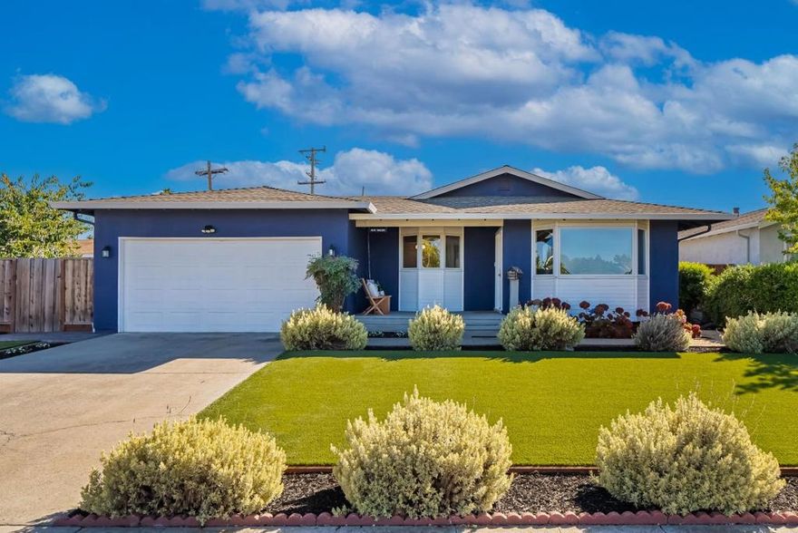 Welcome to this desirable single-level home in a peaceful Campbell neighborhood, offering the perfect blend of comfort, functionality, and style. The East-facing front door and South-facing backyard fill the family room, primary suite, and guest bedroom with abundant natural light. Inside, youll find an inviting open layout with separate living and dining areas, light-toned SPC waterproof flooring, a Nest thermostat, and a smart home system controlling most indoor and outdoor lighting via WiFi. Energy-efficient upgrades include solar panels under the NEM 2.0 program and a Tesla Wall Charger installed with permit. The beautifully landscaped backyard retreat features premium pavers, artificial turf, landscape lighting, a French drain, and an automatic drip irrigation system, designed for low-maintenance living and effortless enjoyment. A rare turnkey home with exceptional light, thoughtful updates, and unbeatable convenience.