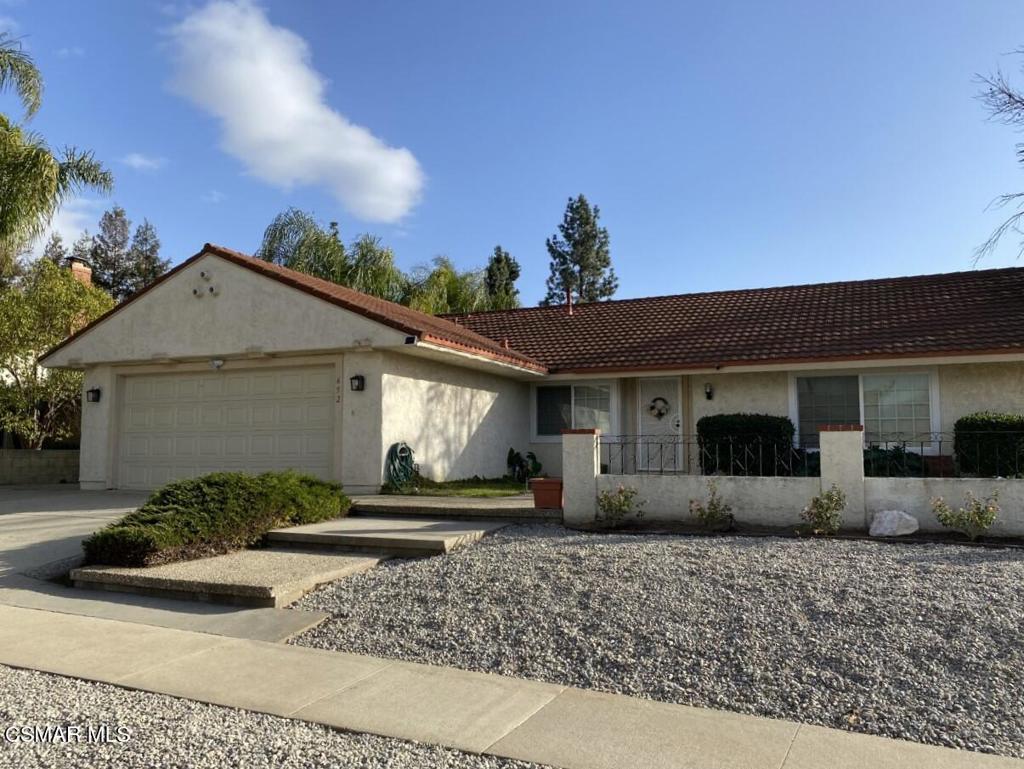 Beautifully Updated Single-Story Home in desireable West Simi Valley neighborhood, this spacious single-story home offers 4 bedrooms, 2 bathrooms, and approximately 1,826 sq ft of comfortable living space. Situated on a prime corner lot with stunning mountain views, this property combines charm, functionality, and modern upgrades.Step inside to discover newer vinyl plank flooring throughout, an abundance of natural light, vaulted ceilings, a skylight, and recessed lighting that enhance the open and airy feel. The eat-in kitchen features a breakfast bar, striking marble tile countertops, stainless steel appliances, updated hardware, and generous cabinet spacea"perfect for both everyday meals and entertaining. Adjacent to the kitchen, the cozy family room opens to the private backyard, creating a seamless indoor-outdoor flow. The spacious living room includes a welcoming fireplace and connects to a formal dining area, ideal for gatherings and holidays. Additional highlights include:Private backyard with covered patio and fruit trees, Two-car attached garage and central air conditioning. are included. Conveniently located near shopping, restaurants, and schools.