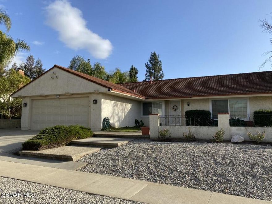 Beautifully Updated Single-Story Home in desireable West Simi Valley neighborhood, this spacious single-story home offers 4 bedrooms, 2 bathrooms, and approximately 1,826 sq ft of comfortable living space. Situated on a prime corner lot with stunning mountain views, this property combines charm, functionality, and modern upgrades.Step inside to discover newer vinyl plank flooring throughout, an abundance of natural light, vaulted ceilings, a skylight, and recessed lighting that enhance the open and airy feel. The eat-in kitchen features a breakfast bar, striking marble tile countertops, stainless steel appliances, updated hardware, and generous cabinet spacea"perfect for both everyday meals and entertaining. Adjacent to the kitchen, the cozy family room opens to the private backyard, creating a seamless indoor-outdoor flow. The spacious living room includes a welcoming fireplace and connects to a formal dining area, ideal for gatherings and holidays. Additional highlights include:Private backyard with covered patio and fruit trees, Two-car attached garage and central air conditioning. are included. Conveniently located near shopping, restaurants, and schools.
