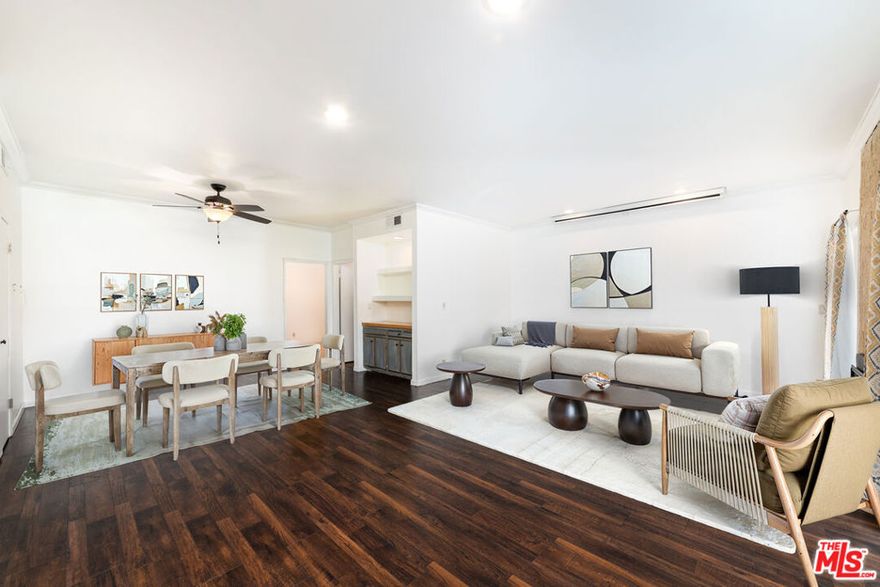 Welcome to this spacious and stylish 3-bedroom, 2.5-bathroom townhouse/condo located in the heart of Encino, one of the San Fernando Valley's most desirable communities. Just north of Ventura Boulevard, you'll have easy access to top-rated restaurants, shopping, and entertainment, while being close to local parks, hiking trails, and a community garden perfect for outdoor enthusiasts and families alike. Step inside to a bright, open-concept living area featuring a gas fireplace, dry bar, and recessed lighting throughout. The generous layout includes a formal dining area, plus a secondary dining nook and breakfast counter adjacent to the updated kitchen ideal for entertaining or casual family meals. Enjoy the comfort of freshly painted interiors, central A/C and heat (Nest operated), a reverse osmosis water system, updated bathrooms, and included appliances: Washer, Dryer, Refrigerator, Oven & Stove. Extra closet space provides plenty of room for storage, and your own garden area just off the front patio offers a peaceful, personal outdoor retreat. This well-maintained community boasts resort-style amenities, including a pool, spa, gym, recreation room, and picnic area. You'll also benefit from two tandem parking spaces and access to some of the top rated schools in the area. Don't miss the opportunity to own this move-in-ready gem in one of Encino's most coveted locations. Comfort, convenience, and California living all come together here.