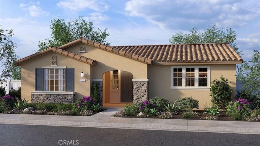 NEW CONSTRUCTION - SINGLE-FAMILY HOMES – NEW COMMUNITY! Welcome to The Collection at Campanile, a stunning, gated community located in the city of Cathedral City. The Collection at Campanile features one and two-story, single-family residences ranging from 1,913 to 2,929 sq. ft., with up to 5 bedrooms and 4 bathrooms. This Residence 2457 is single-level, desert living at its finest, offering 4 bedrooms, PLUS a Flex Space and 3 bathrooms. Enter the covered porch and open the doors to the expansive Open-Concept, Dining and Great Room space, which leads to a large and open Kitchen perfect for entertaining. The gourmet Kitchen offers stainless-steel appliances including cooktop with oven below, dishwasher, and microwave/hood, quartz kitchen countertops and a large center island. To the left of the main entry, you'll find three, large Bedrooms and Flex Room ready for your imagination and a two full Bathrooms, one shared with dual sink vanities. Finally, toward the back of the home is the luxurious Primary Bedroom, almost like a private retreat showcasing a spacious extra-large Bedroom and Bathroom with walk-in shower, dual sink vanities and a walk-in closet to die for! The Collection at Campanile also features a community pool for residents to enjoy. Among the other features and finishes, homeowners will appreciate the unparalleled peace of mind in owning America’s Smart Home, Home is Connected. The Home is Connected package offers devices conveniently controlled though one application to stay connected to Home around the clock.