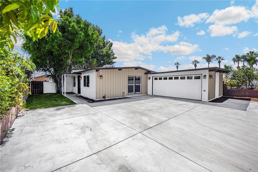 Wonderfully remodeled home brought back to its original charm! Open beam wood ceilings throughout and lots of natural light give this home a modern day rustic look with a peaceful and nature-like space. Large open family and dining room, great room perfect for family gatherings, kid hangout, media room, etc. The kitchen has been brought back to culinary vibrancy with its new quartz counters, new sink, rustic lighting, new appliances, and with all wood cabinets refinished to uncover its original patina. 4 good sized bedrooms including primary bedroom with full bathroom. Central A/C and Heat, new windows, all original doors throughout with refinished wood, rustic lighting, ceiling fans in all rooms, and all new flooring. 2 car attached garage, private yard with grass, patio deck, and huge storage shed!