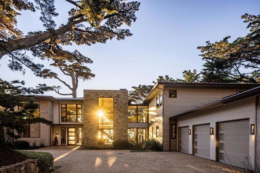 Rarely available Pebble Beach oceanfront, this spectacular property offers a truly unique combination of natural beauty, ocean views, and striking architecture. The contemporary home is sophisticated, warm, and comfortable with great indoor-outdoor living flow. The home offers 5 suites, a phenomenal chefs kitchen, wine cellar, two offices, an art gallery, and is available fully and exquisitely furnished. A rare gem.