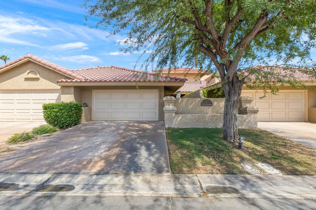 Welcome to your desert getaway at Woodhaven Country Club. This 2-story Riviera Model combines comfort with sweeping views of the Chocolate Mountains, golf course, and lake. The home is thoughtfully furnished and well-maintained, offering a relaxed space to enjoy your time in the desert.The main living area feels open and bright with vaulted ceilings, a stone-finished fireplace, and light flooring throughout. Upstairs, the primary suite includes a bonus office space and captures incredible 180-degree views. Step outside to the east-facing covered patio--perfect for coffee in the morning sun or winding down with company and your favorite beverage in the evenings.Guests will appreciate details like the finished garage with added storage, upgraded patio surfaces, and comfortable furnishings throughout.As part of Woodhaven Country Club, you'll have access to great amenities: an 18-hole championship golf course, tennis and pickle-ball courts, fitness center, restaurant and lounge, multiple pools and spas, plus gated security. Cable TV and internet are included for your stay.This home is available for seasonal rental--come enjoy everything the desert lifestyle has to offer in a welcoming, easy-to-love space.