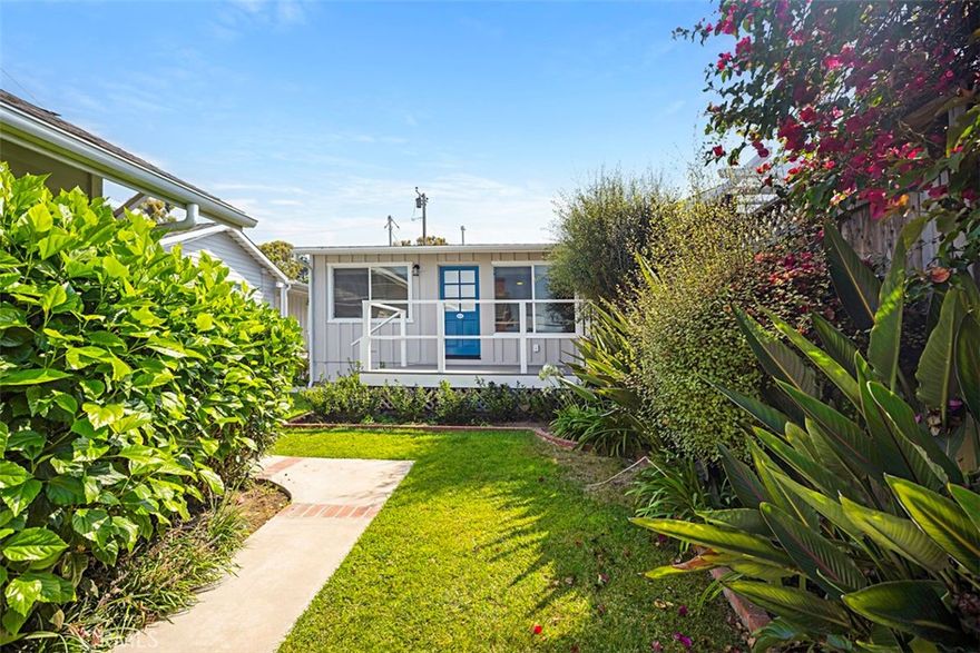 This charming single level cottage sits 1 block from the ocean in the village of Laguna Beach. One of 3 separate cottages on one parcel. This 2 bedroom, 1 bath home with ocean views has been recently remodeled throughout. Newer flooring, newer lighting, 4 new ceiling fans, newer appliances including a stackable washer and dryer in cottage, newer paint, newer countertops, new cabinetry and modern walk-in shower. Common area includes grass and beautiful landscaped flowers in a peaceful setting. One block to your local market, restaurants, shops and galleries along PCH. Welcome home!