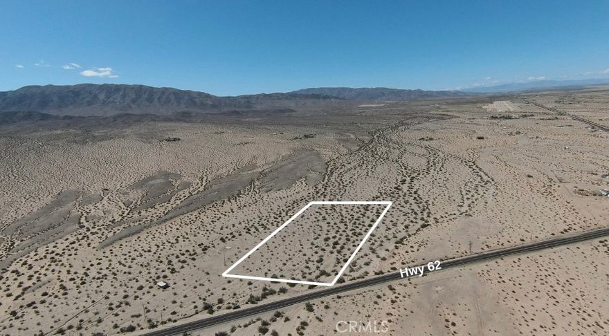 5 Acres of Raw Desert Beauty in Wonder Valley! Experience wide-open skies and sweeping desert landscapes on this stunning 5-acre parcel just off 29 Palms Highway. This untouched and undeveloped property offers EPIC panoramic views in every direction — the perfect blank slate for your desert vision.

Power appears to be available in the street, and for water, simply drill a well to create your ideal off-grid retreat. Conveniently located just 10 minutes from downtown Twentynine Palms and with easy highway access, you’re close to restaurants, shops, and the famous Joshua Tree National Park — while still enjoying the peace, privacy, and tranquility Wonder Valley is known for. Whether you’re dreaming of a private getaway, a desert home, or an investment opportunity, this land offers unbeatable potential and accessibility. Lots like this don’t last long — come see it for yourself today! All lot lines in photos are approximate. Address is fictitious to assist in locating the property easier. Buyers to verify access to all utilities.