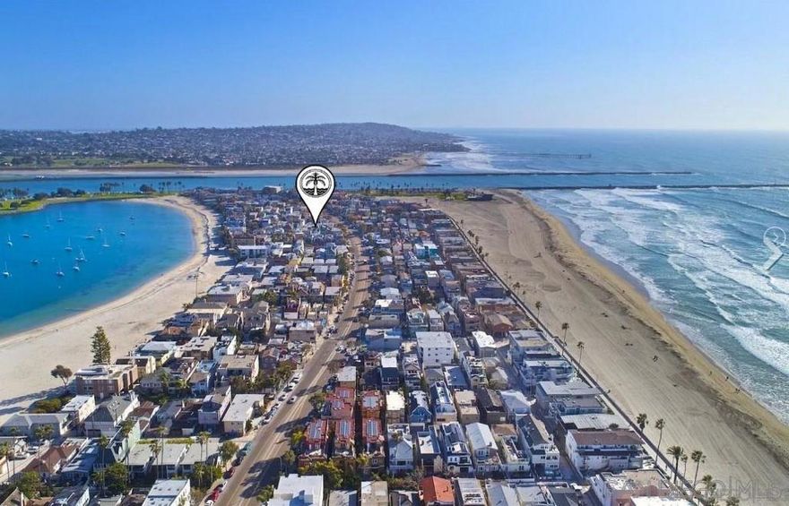 Wow! Spacious, newly remodeled, fully furnished house is just steps from the sand!  It sits at the very tip of the South Mission Beach peninsula—surrounded by water with the ocean on one side, Mission Bay on the other, and direct access to both the oceanfront and bayside boardwalks. Enjoy over 4 miles of coastline paths plus miles of scenic bayside walking and biking trails right outside your door.  The house includes 2 reserved parking spaces, and a private backyard patio that's perfect for entertaining.  You’re a short walk from cafés, restaurants, markets, shops, bars, and nightlife—everything you need is close by. Conveniently located less than 10 minutes to the I-5 and I-8 freeways, and under 20 minutes to Downtown San Diego, the airport, and La Jolla.