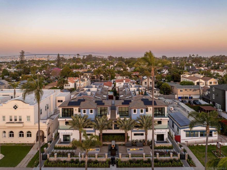 Only 2 Units Left! Experience the best of Coronado living in this stunning new-construction townhome—crafted by a highly reputable developer and backed by a full builder warranty. This sleek, modern residence offers exceptional quality, low-maintenance living, and a private garage complete with EV charging and owned solar for energy efficiency and long-term savings. Step inside to discover a thoughtfully designed floor plan featuring 3 spacious bedrooms—including one on the entry level ideal for guests or a home office—3 full bathrooms, and multiple outdoor living spaces. Enjoy sunset cocktails or morning coffee from your private rooftop deck with sweeping views of the San Diego skyline and Coronado Bridge. This townhome-style layout ensures true independence, with no neighbors above or below, and offers modern comforts such as central AC, brand-new high-end finishes throughout, and stylish architecture. Located in the heart of the Village, you’ll be just steps from Spreckels Park and a short stroll to the vibrant boutiques, restaurants, and cafes that line Orange Avenue. With only two units remaining, this is a rare opportunity to own a turn-key home in one of Coronado’s most walkable and desirable neighborhoods.