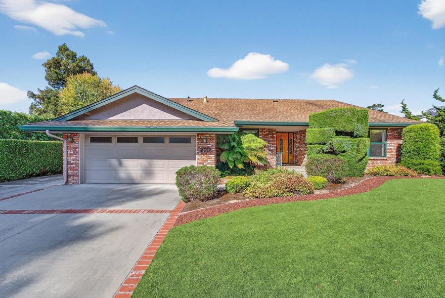 The sweet spot of Country Club Park! No golf balls flying over head. No traffic noise. Live just a block off the 11th fairway on a quiet cul-de-sac, one mile from the beach and Seascape Resort. The large flat lot is beautifully manicured with mature trees and hedges enhancing the privacy of this single level home. The large family room features a fireplace and opens up to a big covered patio looking out to the lush backyard with a magnificent Japanese Maple Tree as the center piece. The open kitchen is the heart of the action, with a breakfast bar off the family room and the formal dining room on the other side. Granite slab countertops and the Bosch range with induction cooktop makes cooking fast and easy. The solar panels are owned and offset most of the power usage. The Seller has owned  and lived in this property since 1986. She has made many upgrades and meticulously maintained the home over the years. Come see this gem for yourself.