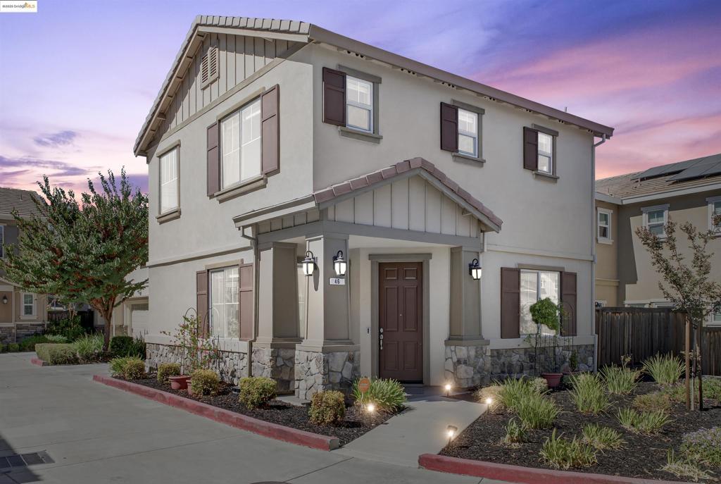 Welcome to 46 Belle Harbor Circle! This stylish 3-bedroom, 2.5-bath home combines comfort, efficiency, and convenience. Bright open-concept living and dining areas flow into a spacious kitchen with brand new Whirlpool appliances, while the cozy family room is ideal for relaxing or entertaining. Upstairs, a versatile loft complements generously sized bedrooms, including a primary suite with walk-in closet and private bath. Freshly painted with new carpet, plus energy-saving solar, private patio, and attached 2-car garage. Close to BART, shopping, parks, and freeways—this move-in ready home has it all!