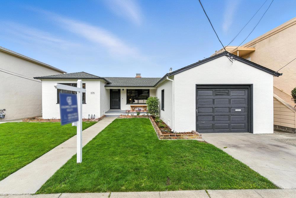 This charming 3-bedroom, 2-bathroom single-family home offers 1,340 sq. ft. of comfortable living on a spacious 4,999 sq. ft. lot, blending classic character with modern updates. Enjoy refinished hardwood floors, a cozy wood-burning fireplace, and an eat-in kitchen featuring updated two-tone cabinets, luxury vinyl plank flooring, gas range, refrigerator, and a dishwasher. The hall bath boasts a tiled stall shower plus separate tub, while the primary bath includes updated lighting and a stall shower. Recent improvements include fresh paint, a new central forced-air heating system with Nest thermostat, designer light fixtures and some dual-pane windows for energy efficiency. The fenced backyard offers lush lawns, mature trees, and charming brick pathways ideal for relaxing or entertaining. Conveniently located near the San Bruno Recreation & Aquatic Center, parks, and vibrant downtown San Bruno with shops, gyms, dining, and entertainment. This move-in-ready home presents an excellent opportunity for buyers seeking a comfortable residence with potential to personalize or renovate to their vision.