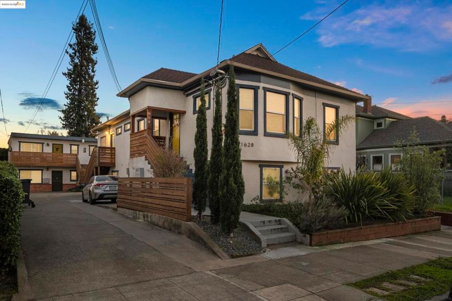 1628 Tyler St consists of two well-maintained buildings on a single lot, offering a unique combination of a front-facing triplex (1628) and a rear 4-plex (1630). With a total of seven units, the property features a diverse mix that caters to a wide range of tenants: one 4-bedroom, 2-bath unit, one 3-bedroom, 2-bath unit, one 3-bedroom, 1-bath unit, and four 1-bedroom, 1-bath units. The property has undergone significant capital improvements—over $800,000 since 2019—resulting in fully renovated units that boast contemporary, high-end finishes, making it a highly attractive offering for both current and prospective tenants. Situated in the desirable Ashby neighborhood of Berkeley, this property benefits from a prime location with excellent access to local amenities, shops, dining, and entertainment. The area remains in high demand for rental properties, ensuring strong tenant retention and long-term stability. With a Walk Score of 88 and a Bike Score of 98, residents can easily access everything they need without the necessity of a car.