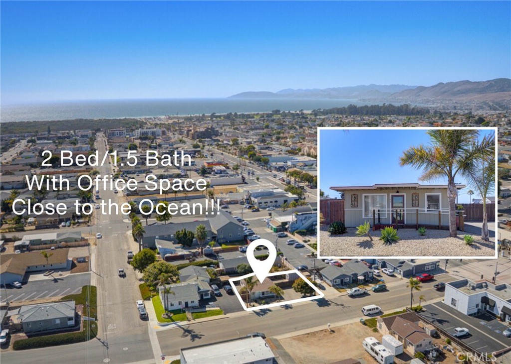 Welcome to your private coastal oasis in the vibrant and emerging town of Grover Beach. This unique property combines a 2-bedroom, 1-bath residence with a separate office suite featuring a wheelchair friendly ramp and bathroom. This property is perfect for those seeking a wonderful home with added commercial benefits.
Step through the double glass front doors into a bright, open living area seamlessly connected to a beautiful, private landscaped yard that is perfect for relaxing, outdoor dining, entertaining and raised planter beds. The home's interior includes a kitchen, full bath with subway tiled tub/shower, two bedrooms off a wide hallway, and an indoor laundry closet.
Recent upgrades include new windows in the residence, energy-efficient LED lighting, fresh interior paint, solid flooring throughout, professional landscaping, and a convenient storage shed. A large avocado tree adds to the charm of this property.
The separate professional office suite, with its own address and private entrance, can be rented independently or integrated with the home to create a flexible live-work environment.
Enjoy a highly walkable neighborhood with an 89 Walk Score—steps to coffee shops, juice bars, the beach, and a community park undergoing exciting renovations.
A rare opportunity where comfort, flexibility, and coastal living converge. Don’t miss your chance to own this charming and versatile Grover Beach property.