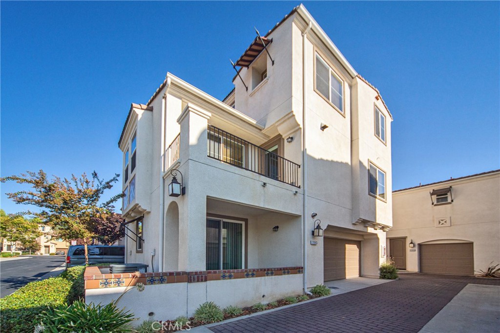 Luxury, High End Townhome conveniently located in South Temecula near shops and restaurants in the resort-like community of Alegre in Paseo del Sol. The living area showcases an open floor plan with high ceilings and carefully curated designer finishes. There is a huge kitchen equipped with beautiful granite countertops, stainless steel appliances and an eat-at island. The dining area features designer, white built-in cabinets and a french door out to the balcony, while the living room has plenty of windows for tons of natural light. This updated home has 3 bedrooms and three full bathrooms distributed over three floors with one per floor for privacy and convenience. The first floor bathroom has a tiled walk-in shower. The bedroom has a covered patio overlooking the park and pool. There is also easy access to the 2 car garage on that level. The main level features an open floor plan living area and a second bedroom with a full size bathroom, washer and dryer closet and a built-in office space desk. The third level has a massive master bedroom suite featuring a roomy walk-in closet, dual vanity bathroom with a separate bathtub and a walk-in shower. There is a tankless water heater and an extra storage niche in the garage as well as an outlet set up for install of 220 V for an electric car charger. The Community offers a huge pool, spa and kiddie pool with lush trees, and a green communal area. There are also play grounds, BBQ area, park, and trails. This home has low taxes home is minutes from wineries, Pechanga and Old Town Temecula and the freeway.