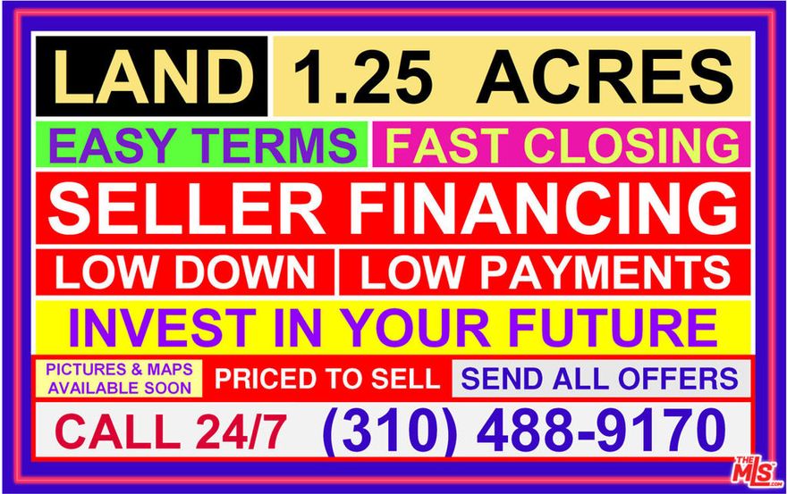 NEAR HWY 58 & CALIFORNIA CITY BOULEVARD - Amazing Location. On Venice/Purdue Street, Within Very Close Proximity to Hwy 58 to the South and California City Blvd to the East in Mojave. Zone:  A-1 Limited Agriculture with T Zoning. Size: 1.25 Acres, 330' x165', Flat, APN 234-510-09, GPS coordinates 35.015520,-117.910640.