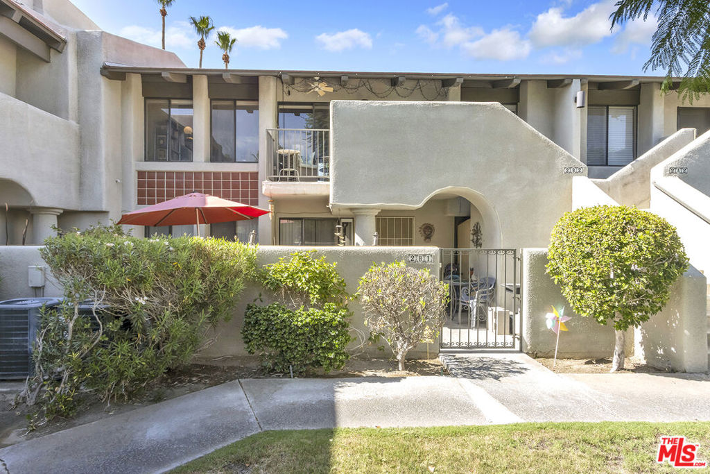 Welcome to Casa Verde, where style and serenity meet in the heart of Palm Springs. This owner-occupied, upstairs 2-bed, 2-bath condo has been lovingly maintained as a creative space and primary residence. Are you the next inspired soul to call it home? Priced under $300K, it's one of the best values in town. Enjoy the ideal north-facing orientation, perfect for desert life. Why does that matter? You'll avoid the afternoon sun, enjoy a cooler, shaded balcony, and savor soft natural light all day with iconic mountain views as your backdrop. Located on low-cost leased land ($207.25/ mo. valid through 2067), this property gives you more bedrooms, space, and a more in-demand location. Why compromise when you can live blocks from downtown Palm Springs, Agua Caliente Casino, restaurants, shopping, and all the excitement of the city without the price tag? Inside, you'll find a bright 849 sq ft layout with an open living/dining space, a kitchen with great storage, and dual en-suite bedrooms for privacy and function. The peaceful balcony is perfect for writing, relaxing, or reflecting. Casa Verde is a gated community with two sparkling pools, spas, tennis courts, ample guest parking, and manicured grounds. The HOA fee is $340/mo and includes water, sewer, trash, general insurance, and controlled access entry. Whether you're looking for a full-time residence, vacation base, or investment, this gem is full of potential. Creative. Affordable. Solid Walk Score. Unbeatable. Step into the sunlight, your Palm Springs story starts here.